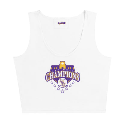 LSU Baseball National Champions Logo Stretch Crop Top
