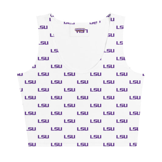 LSU Football Patterned Crop Top