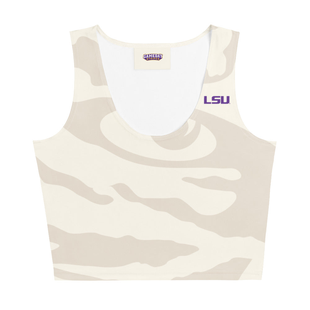 LSU Football Eye of the Tiger Crop Top - Cream