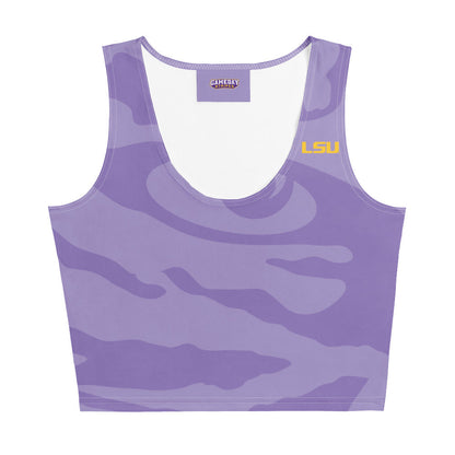 LSU Football Eye of the Tiger Crop Top - Lavender