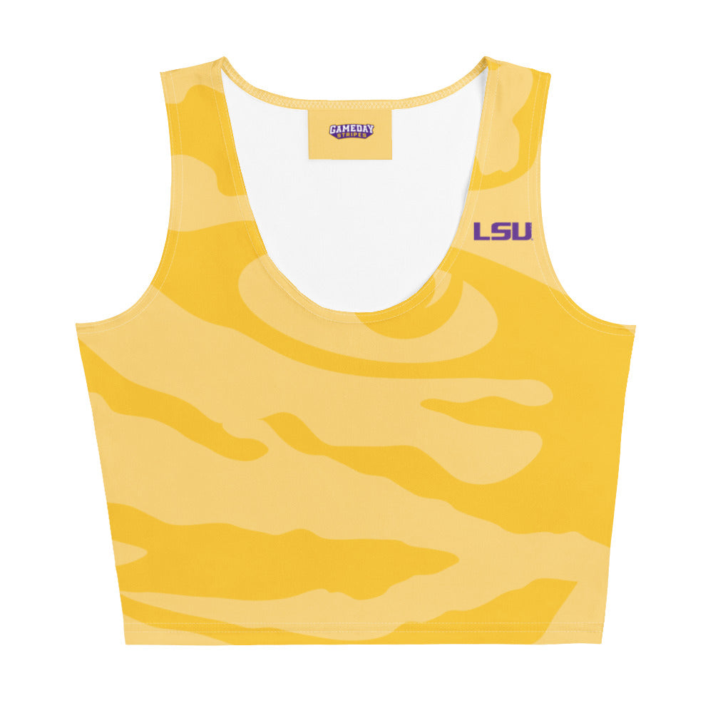 LSU Football Eye of the Tiger Crop Top - Gold