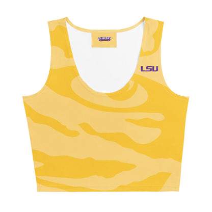 LSU Football Eye of the Tiger Crop Top - Gold