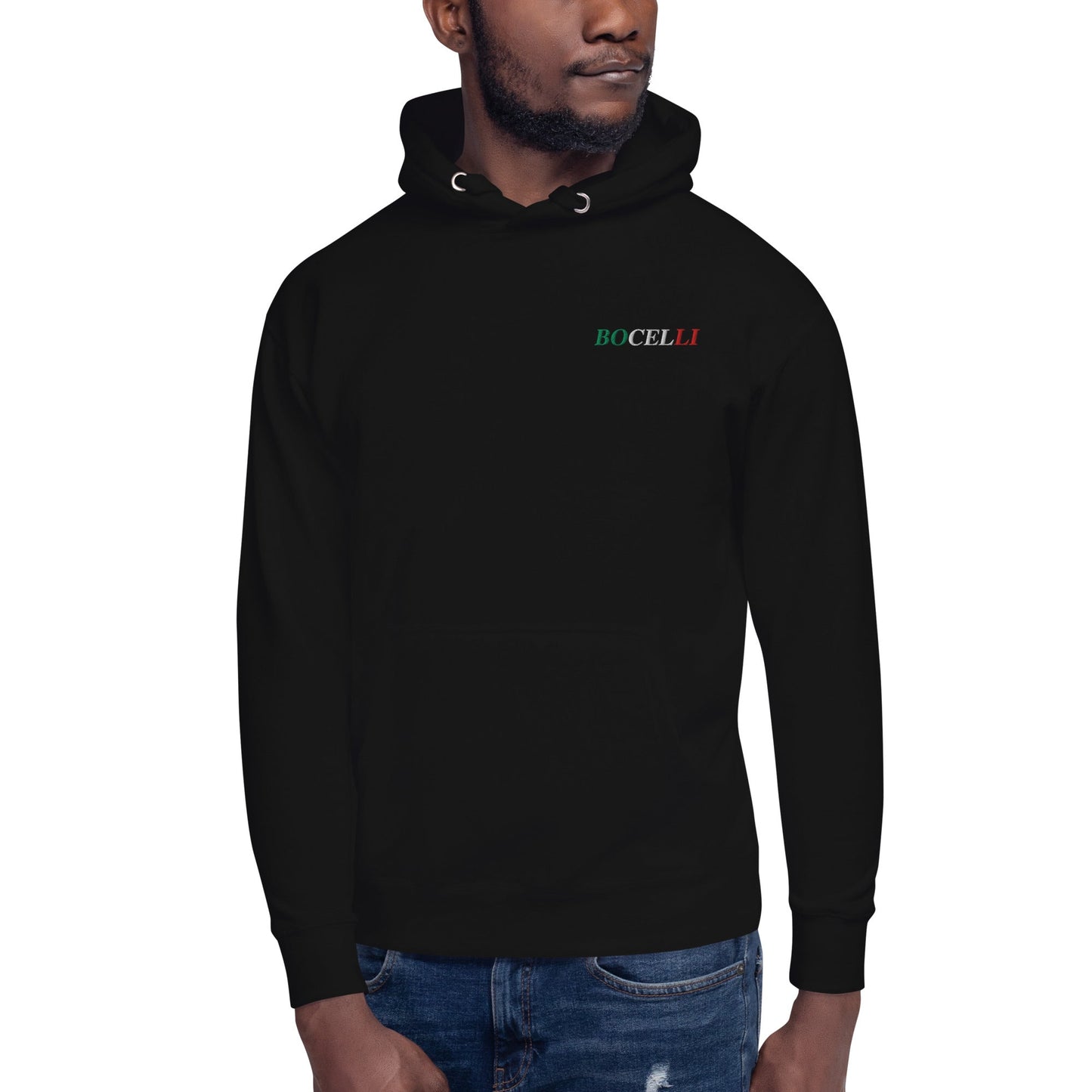 Andrea Bocelli Embroidered Mens Officially Licensed Hoodie Black