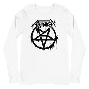 Anthrax Pentagram Logo Mens Long Sleeve T Shirt #1009 White