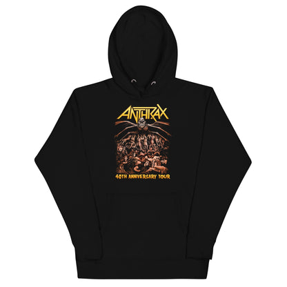 Anthrax 40th Anniversary Tour Mens Officially Licensed Hoodie Black