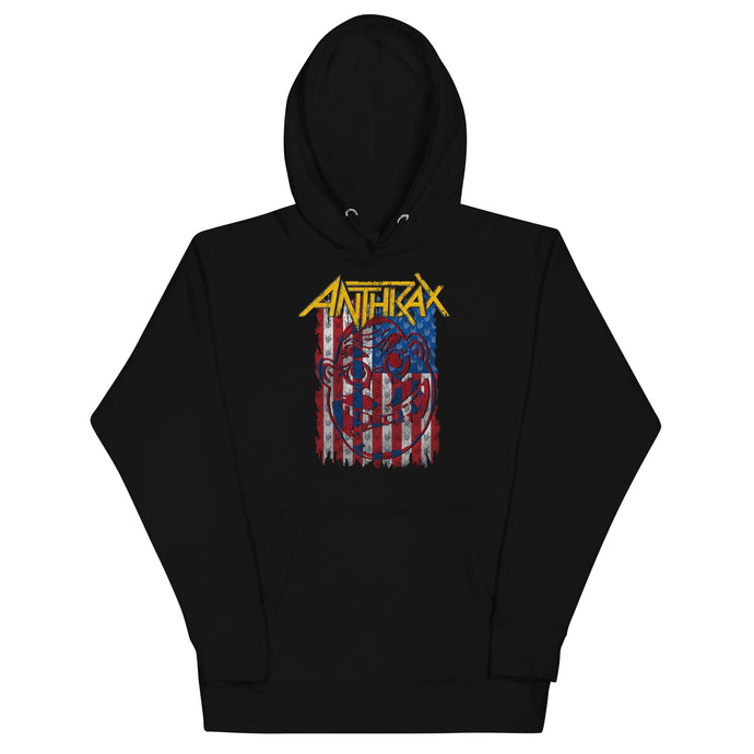 Anthrax American Flag Mens Hoodie Black