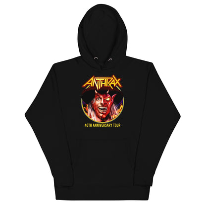 Anthrax Half Devil Mens Officially Licensed Hoodie Black