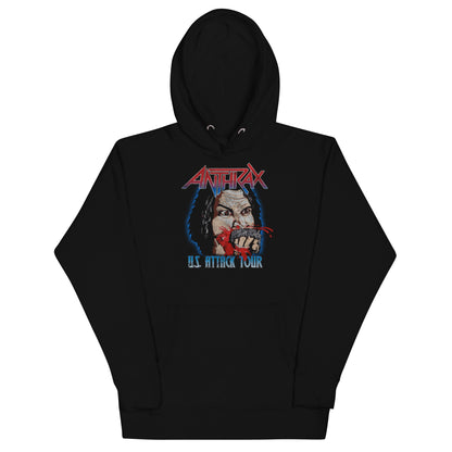 Anthrax US Attack Tour Mens Officially Licensed Hoodie Black