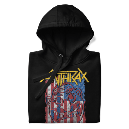Anthrax American Flag Mens Officially Licensed Hoodie Black