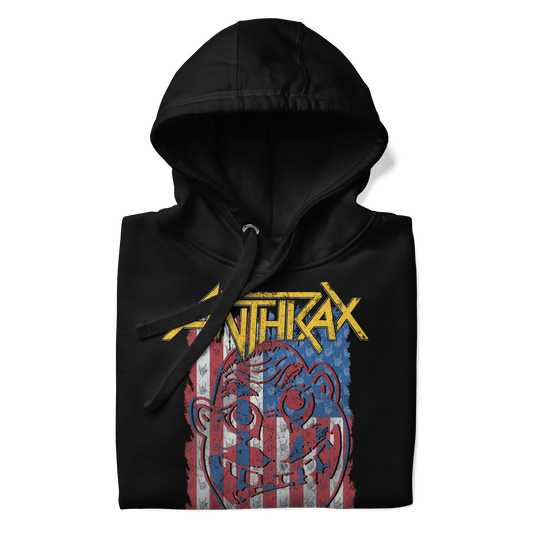 Anthrax American Flag Mens Officially Licensed Hoodie Black