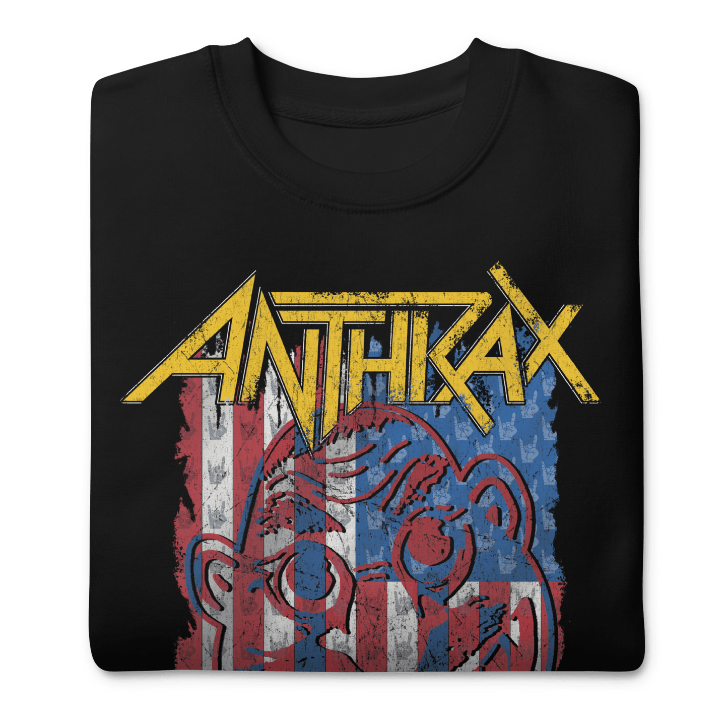 Anthrax American Flag Mens Sweatshirt Black