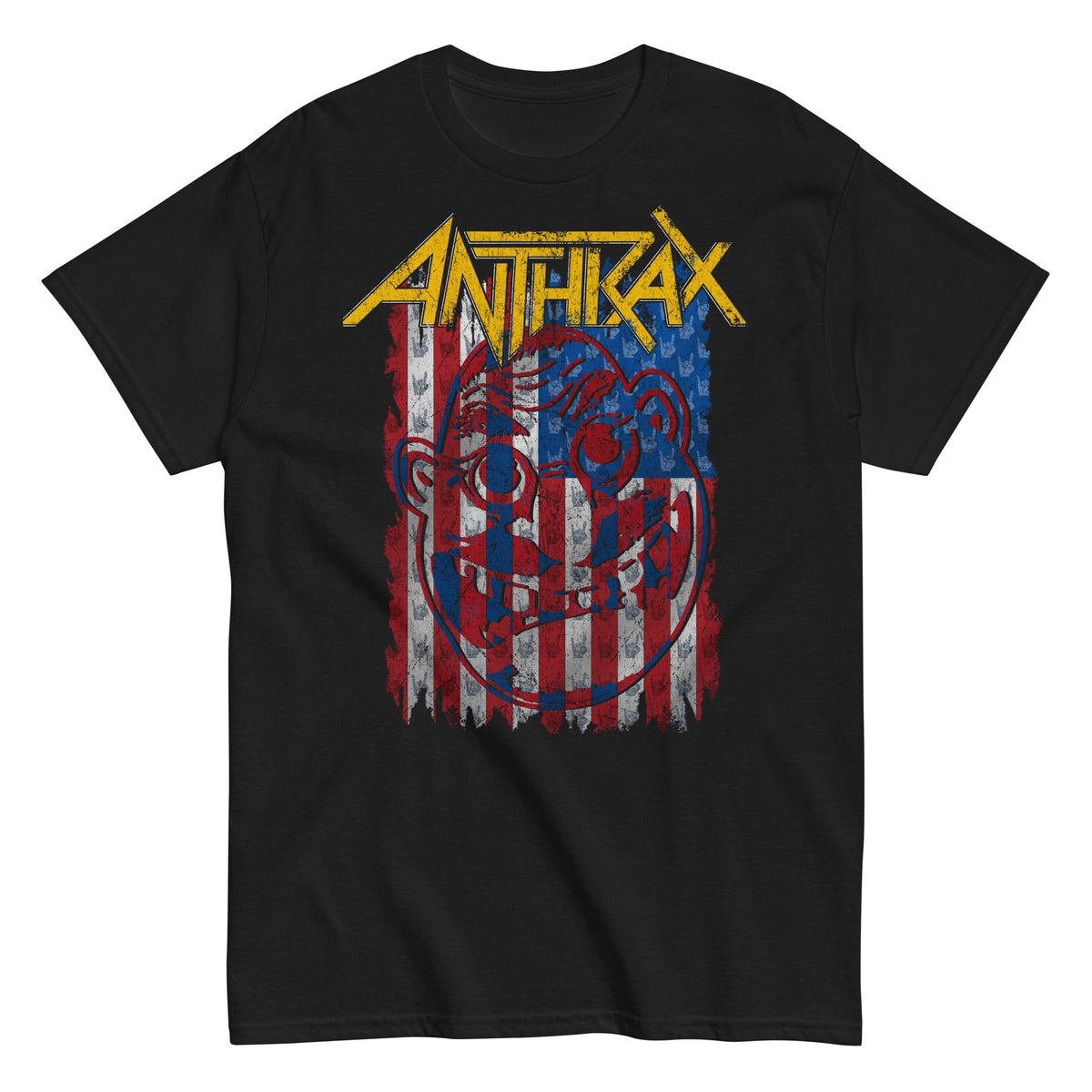 Anthrax American Flag Officially Licensed Mens T Shirt Black