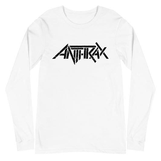 Anthrax Classic Logo Mens Long Sleeve T Shirt White