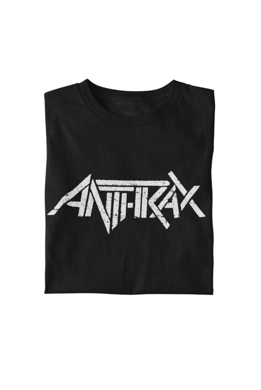 Anthrax Classic White Logo Officially Licensed Mens T Shirt Black