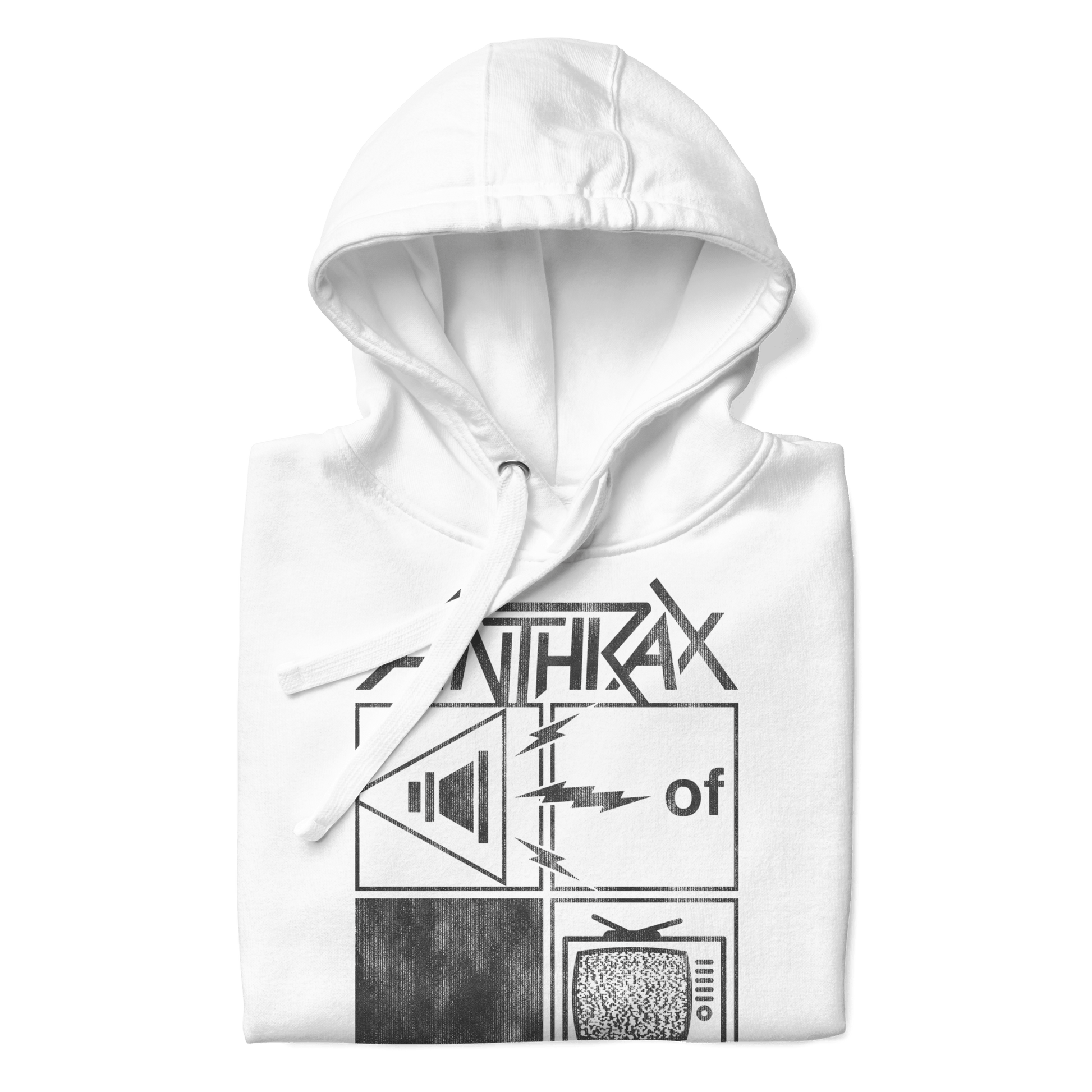 Anthrax Frequency Mens Officially Licensed Hoodie White