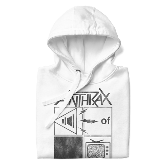 Anthrax Frequency Mens Officially Licensed Hoodie White