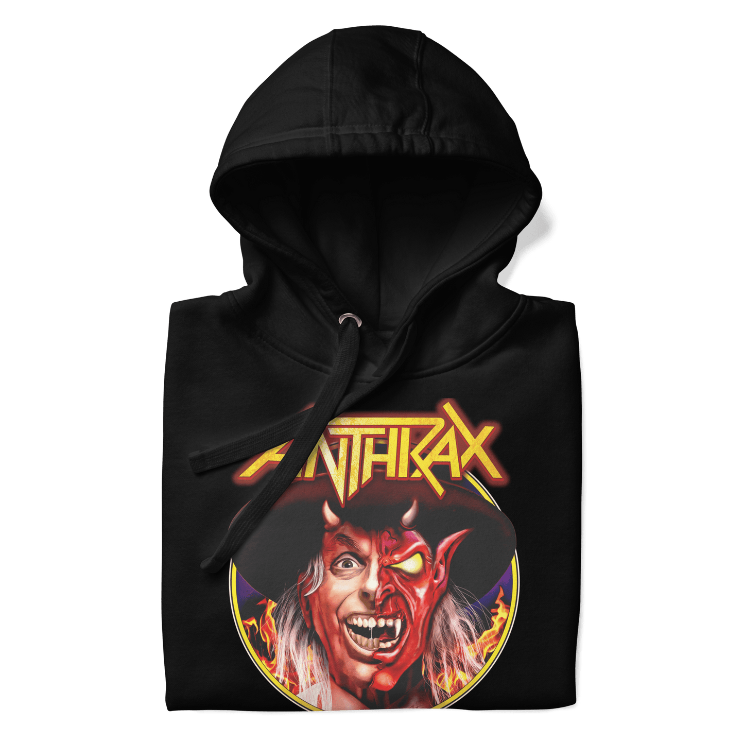 Anthrax Half Devil Mens Officially Licensed Hoodie Black