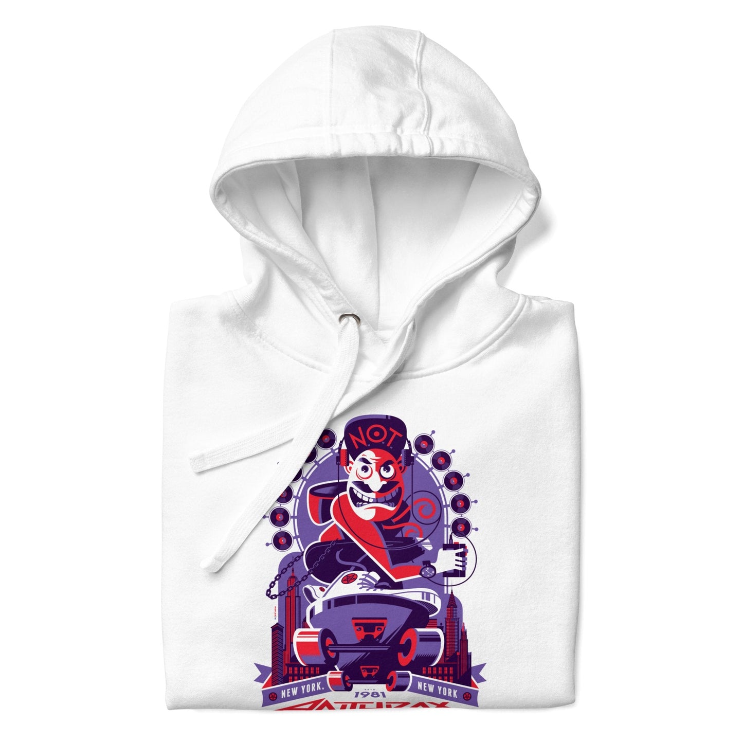Anthrax New York 81 Classic Mens Officially Licensed Hoodie White