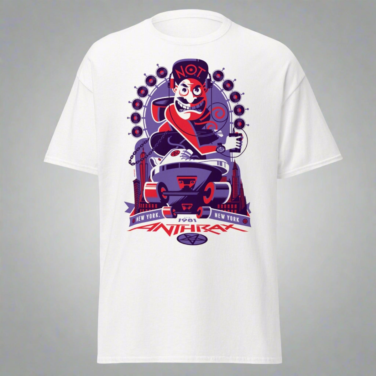Anthrax New York 81 Tour Jumbo Print Officially Licensed Mens T Shirt White