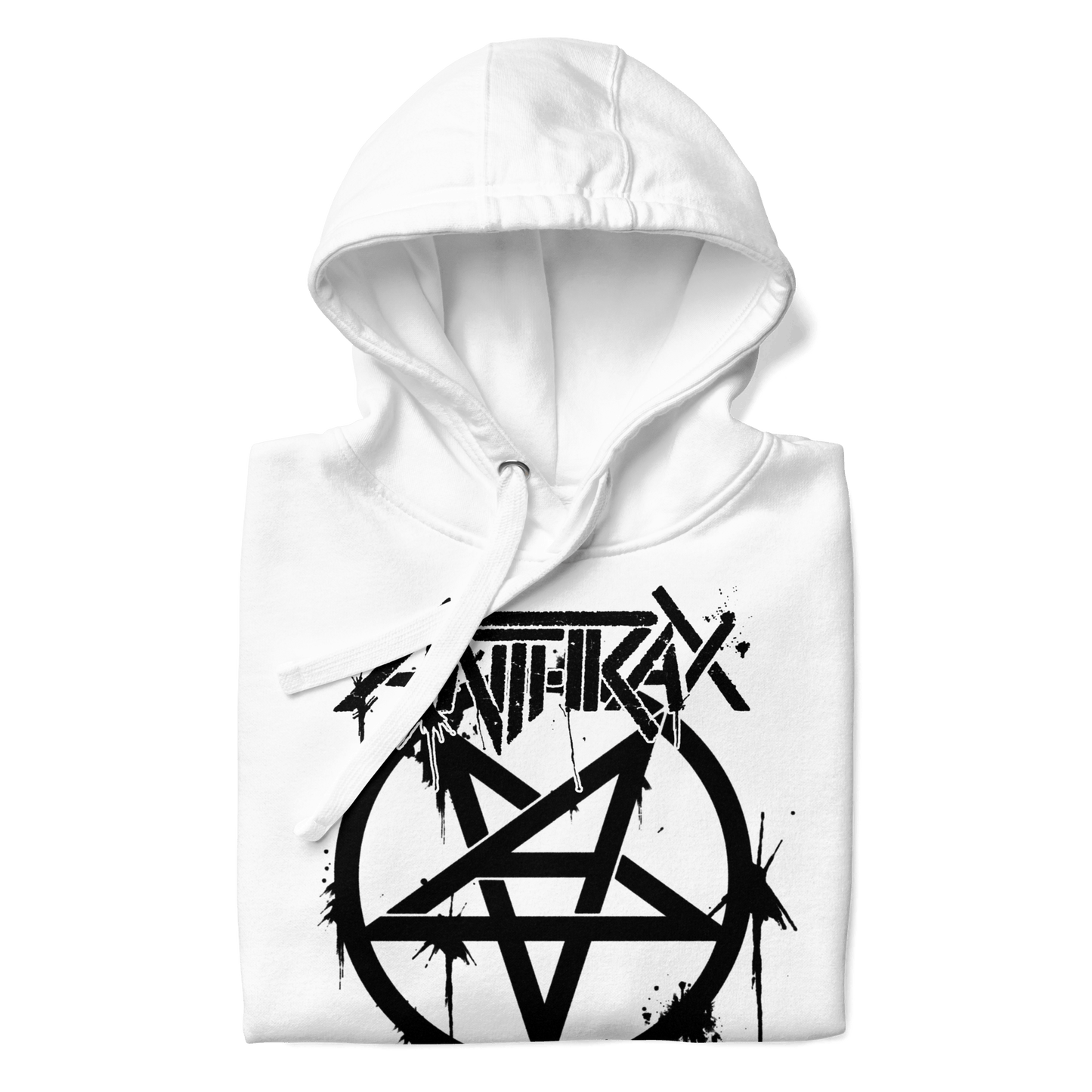 Anthrax Pentagram Logo Mens Officially Licensed Hoodie #1009 White