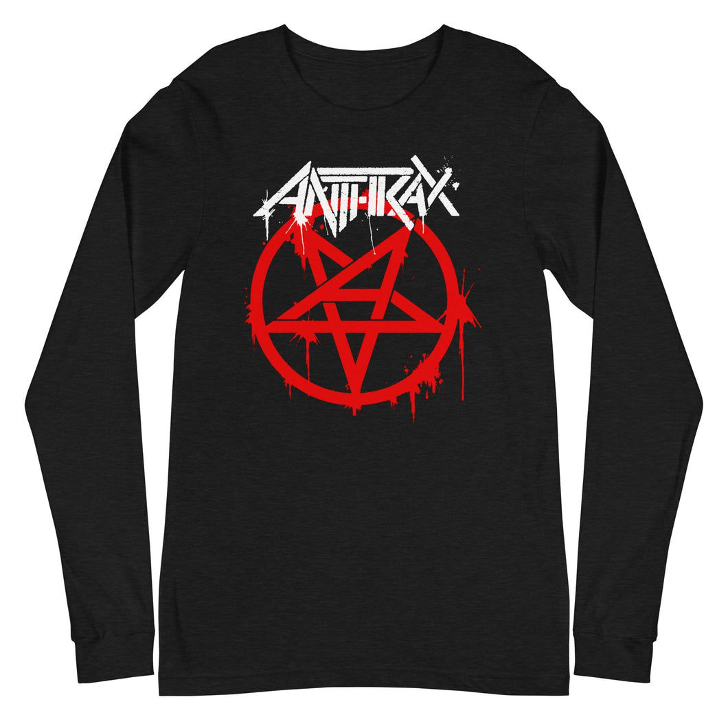 Anthrax Pentagram Logo Mens Long Sleeve T Shirt Black