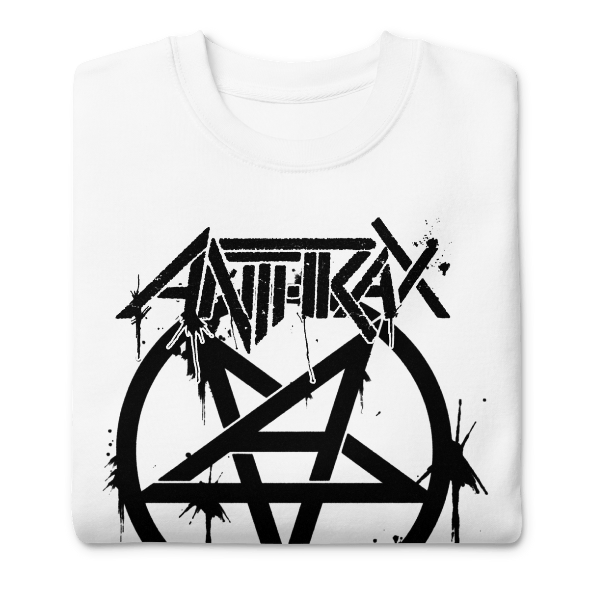 Anthrax Pentagram Logo Mens Sweatshirt #1009 White