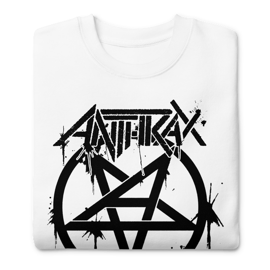 Anthrax Pentagram Logo Mens Sweatshirt #1009 White
