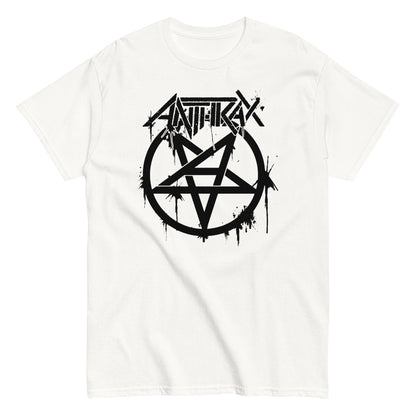 Anthrax Pentagram Logo Officially Licensed Mens T Shirt #1009 White
