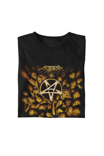 Anthrax Pentagram Logo Officially Licensed Mens T Shirt Black