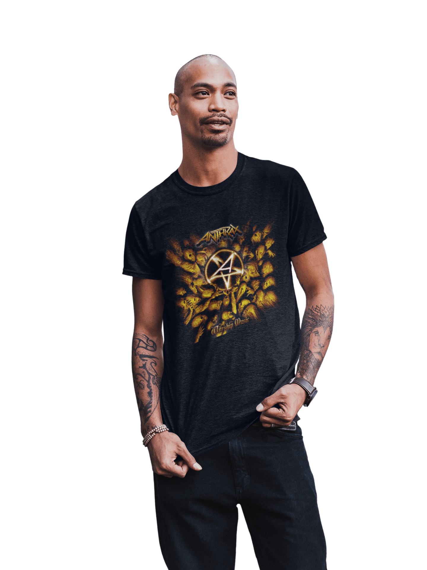 Anthrax Pentagram Logo Officially Licensed Mens T Shirt Black