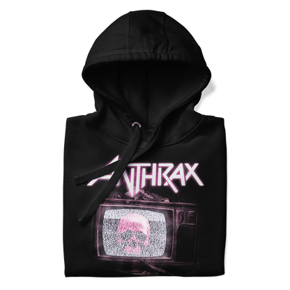 Anthrax Skull TV Mens Officially Licensed Hoodie Black