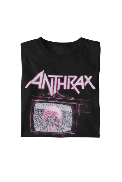 Anthrax Skull TV Officially Licensed Mens T Shirt Black