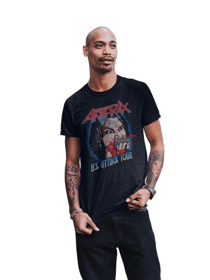 Anthrax US Attack Tour Officially Licensed Mens T Shirt Black