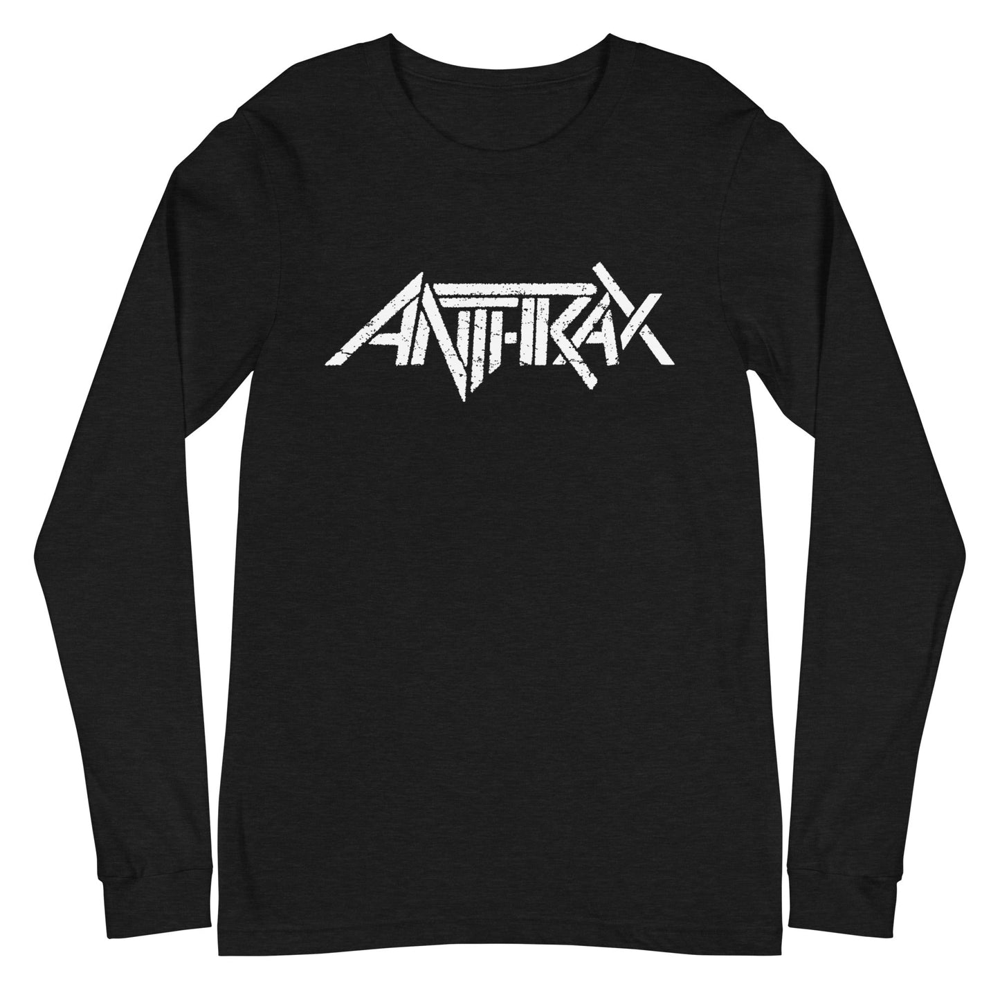 Anthrax White Classic Logo Mens Long Sleeve T Shirt Black