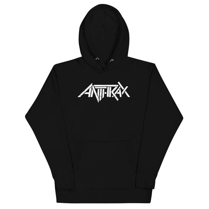 Anthrax White Core Logo Mens Hoodie Black