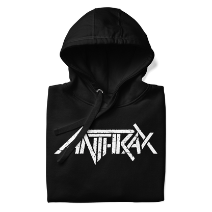 Anthrax White Core Logo Mens Officially Licensed Hoodie Black