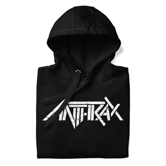 Anthrax White Core Logo Mens Officially Licensed Hoodie Black