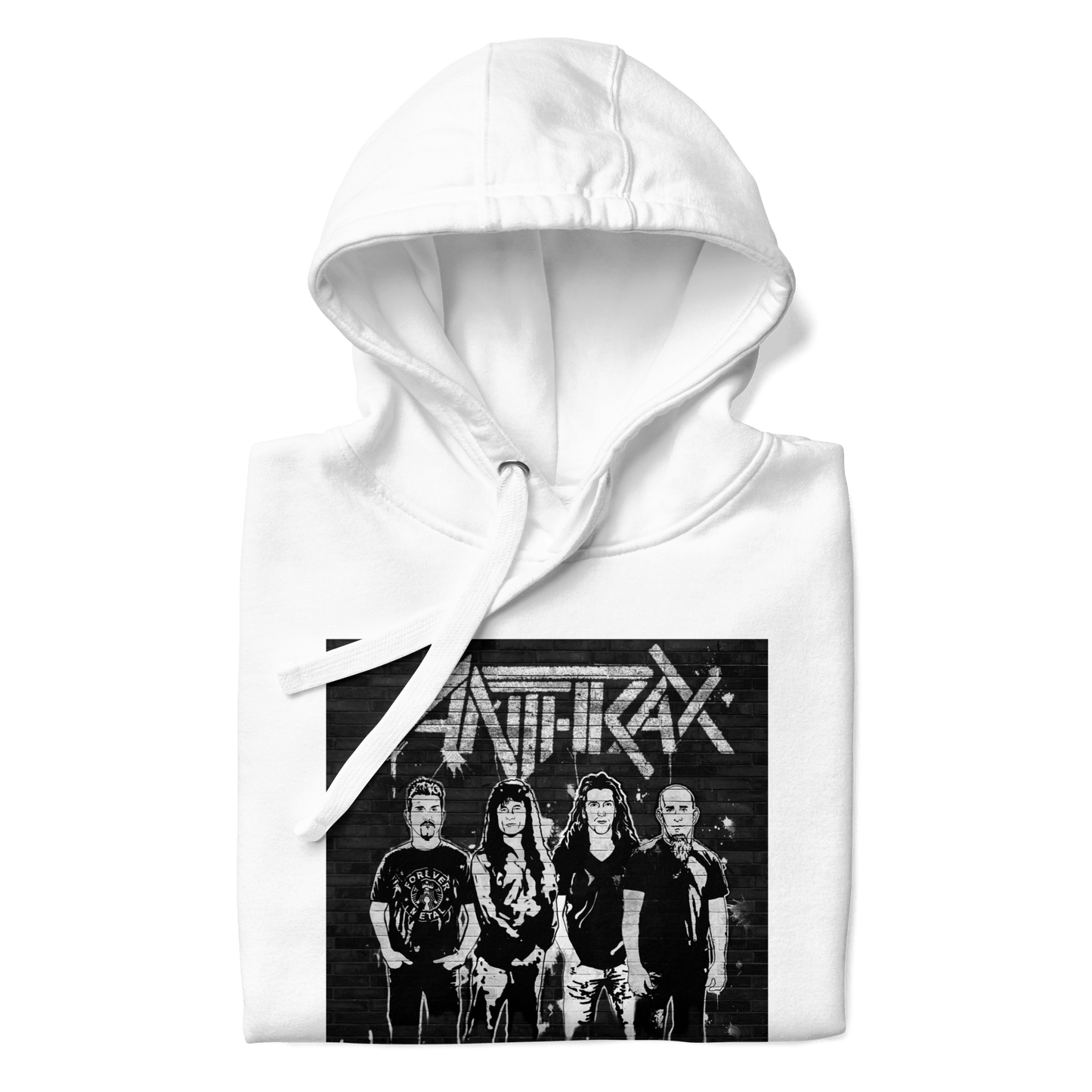 Anthrax With the Band Mens Officially Licensed Hoodie White