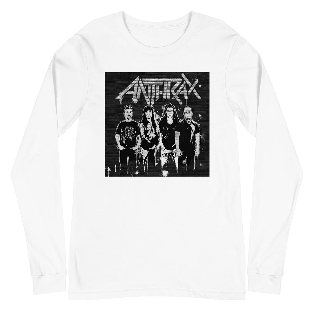 Anthrax With the Band Mens Long Sleeve T Shirt White