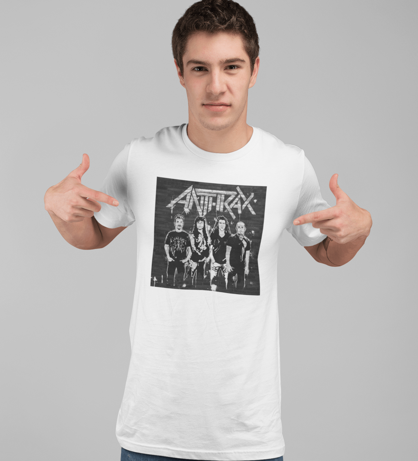 Anthrax With the Band Officially Licensed Mens T Shirt White