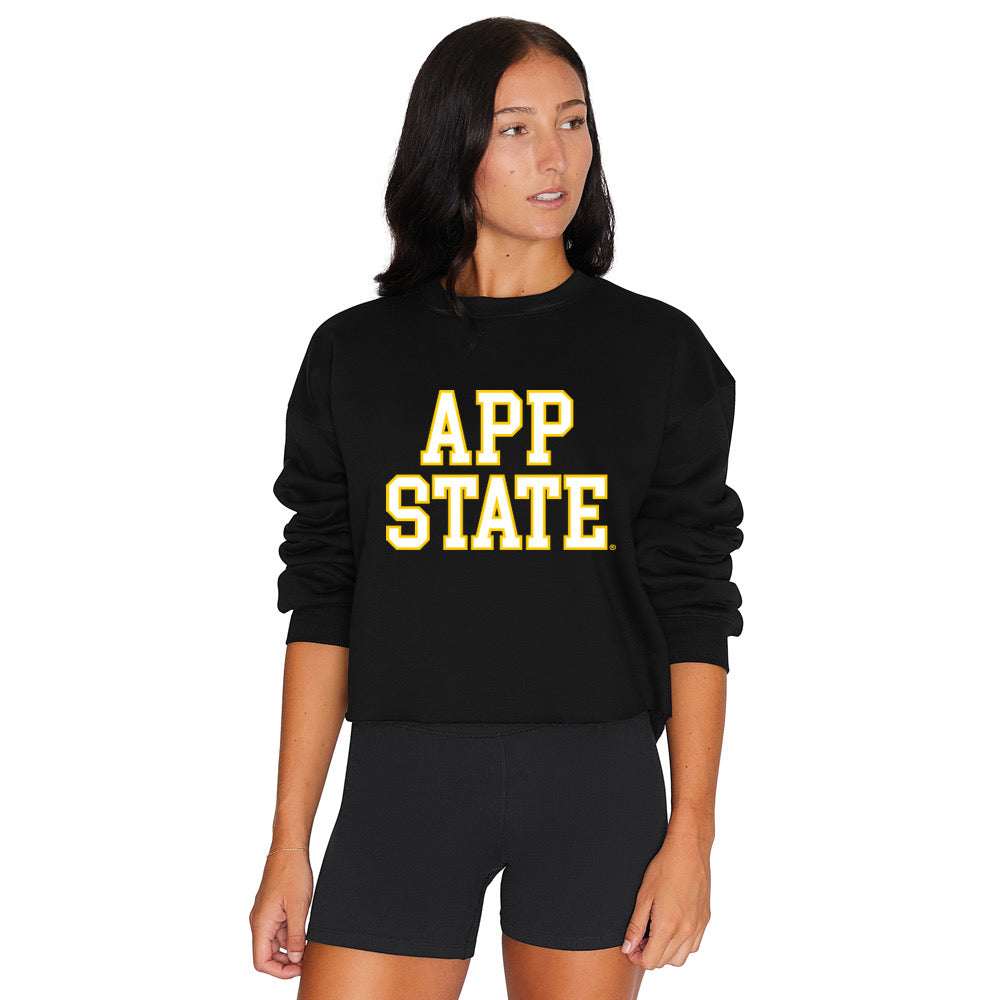 App State Black Womens Crewneck Officially Licensed
