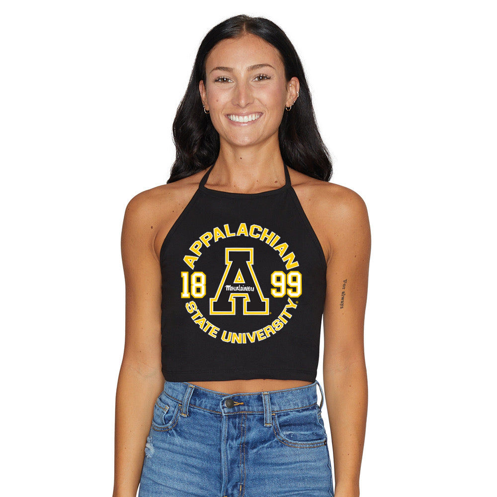 App State Black Womens Halter Top Officially Licensed