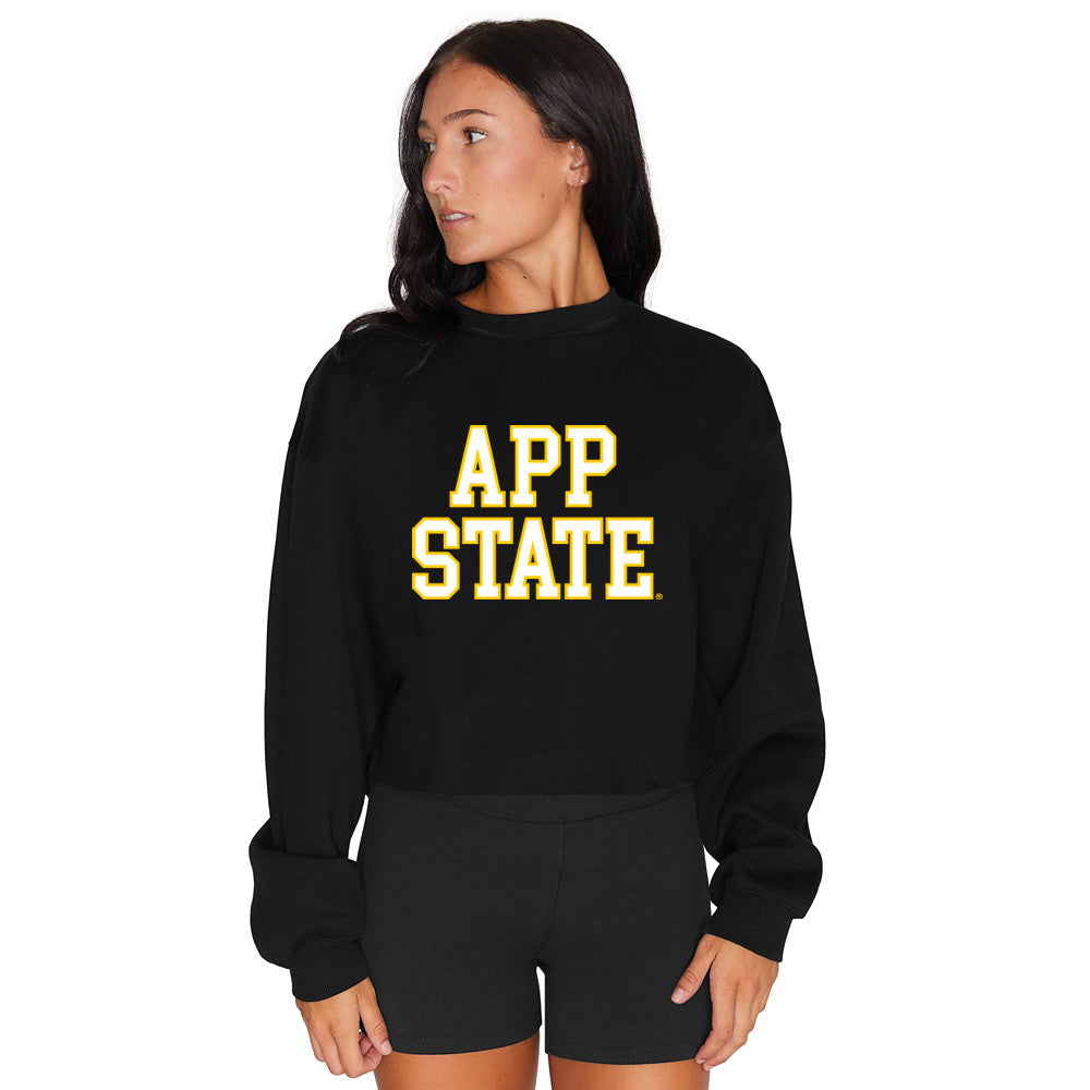 App State Black Womens Crewneck Officially Licensed