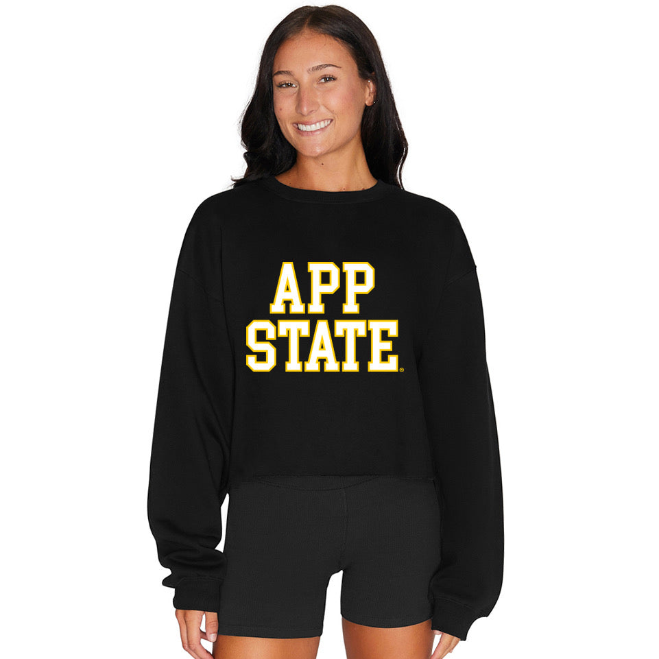 App State Black Womens Crewneck Officially Licensed
