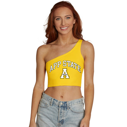 App State Yellow Womens One Shoulder Tank Top Officially Licensed
