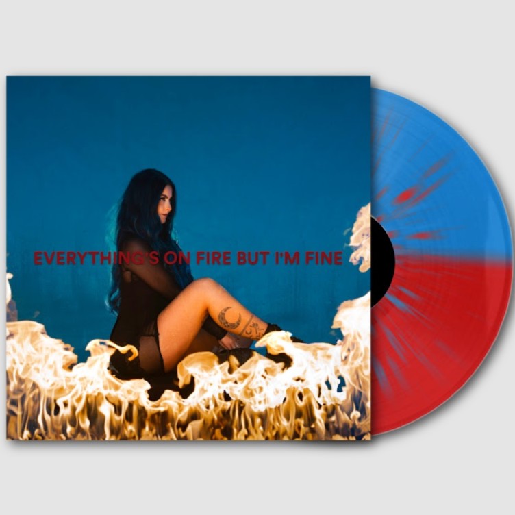Everything's On Fire But I'm Fine [Explicit Content] (Indie Exclusive, Limited Edition, Blue/Red Split Splatter Colored Vinyl, Alternate Cover) Vinyl Record