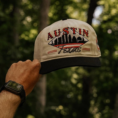 Austin Snapback Hat - The Silicon Hills (Cream/Black)