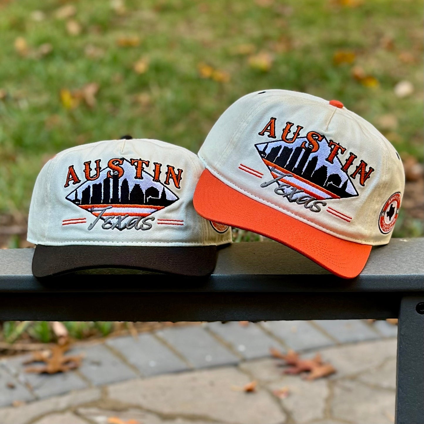 Austin Snapback Hat - The Silicon Hills (Cream/Burnt Orange)