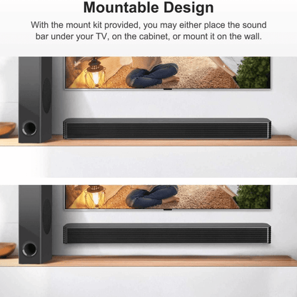 Norcent KB2020 Black Mamba Series 25" 120W Bluetooth Sound Bar with Sub-Woofer