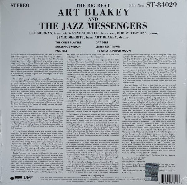 Art Blakey & The Jazz Messengers – The Big Beat (LP Vinyl) Vinyl Record